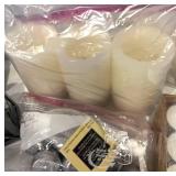 Lanterns & Candles Set - Glass Hurricane, Pillar Candles, Tea Lights