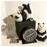 Big Ben Clock & Panda Figurines Decor Lot (Lot of 6)