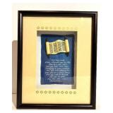Deuteronomy 6:6-7 Bible Verse Framed Wall Art - Scroll & Star Border on Blue