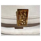 Mulberry England White Leather Sadie Shoulder Bag - Gold Lock