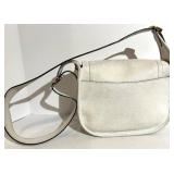 Mulberry England White Leather Sadie Shoulder Bag - Gold Lock
