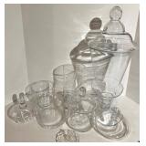 Clear Glass Apothecary Canister Set with Lids - Tall Jar & Assorted Jars