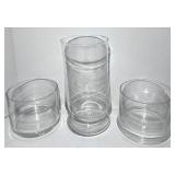 Clear Glass Apothecary Canister Set with Lids - Tall Jar & Assorted Jars