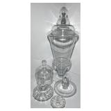 Clear Glass Apothecary Canister Set with Lids - Tall Jar & Assorted Jars