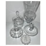 Clear Glass Apothecary Canister Set with Lids - Tall Jar & Assorted Jars