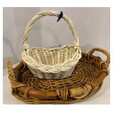 Wicker Baskets Assorted (Lot of 6) including Tissue Box Cover