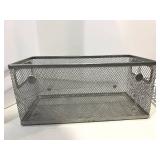 Desk Organizer Set - Metal Mesh Baskets & Wood Tray