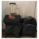 Luggage Set - Black Suitcases, Olive Green Case & Brown Duffel