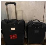 Luggage Set - Black Suitcases, Olive Green Case & Brown Duffel