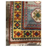 Kilim Runner Rug - Geometric Multicolor Border & Octagonal Medallions