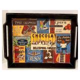 Decorative Tray - Vintage Chocolate Ad Collage Display
