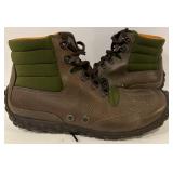 Cole Haan G Series Boots - Size 9.5 M - Brown Leather & Olive Green Collar