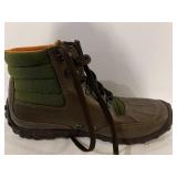 Cole Haan G Series Boots - Size 9.5 M - Brown Leather & Olive Green Collar