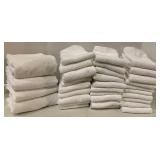White 100% Cotton Towel Set - 30 Bath Towels & 4 Hand Towels