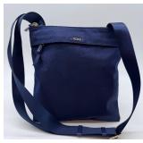 TUMI Crossbody Bag - Navy Blue Nylon with Gold Hardware