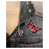 Zadig & Voltaire and Bagatelle Denim Jackets with Floral Embroidery & Butterflies, Unbranded Vest