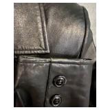 EMET Paris Lambskin Leather Coat - Black Knee-Length 2-Button Front