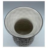 Michael Wainwright USA - Hammered Ceramic Vase - Silver Gray Glaze