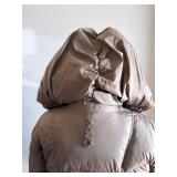 add Goose Down Parka Coat with Oversized Hood - Taupe Puffer Winter Coat