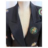 Veronica Beard Patchwork Crest Blazer - Navy - Size 6