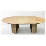 Karl Springer Knife Edge Goat Skin Dining Table - Freeform Inlay Goatskin Parchment