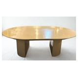 Karl Springer Knife Edge Goat Skin Dining Table - Freeform Inlay Goatskin Parchment