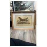 late 1800s horse racing lithograph