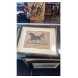 1874 SMUGGLER horse racing etching