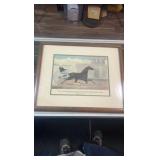 horse trotting lithograph