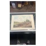 late 1800s horse racing lithograph