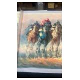 horse racing oil painting