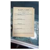 1938 beaver lake ice racing score cards