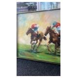 Kevin a Williams horse racing oil painting