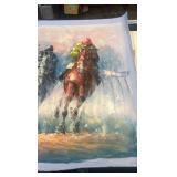 horse racing oil painting