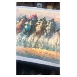horse racing oil painting