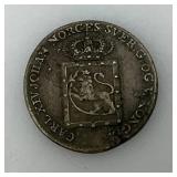 VERY RARE SILVER 1823 Norway 24 Skilling Carl XIV Johan
