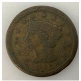 1851 Braided Hair Copper Large Cent US Coin
