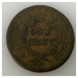 1851 Braided Hair Copper Large Cent US Coin