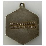 STERLING SILVER David Anderson LIBRA Green Red Balance Scale Enamel Pendant 4.01 Grams