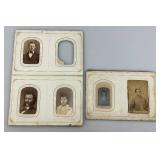 Antique Photo Album With Antique Photos & Some Tin Types