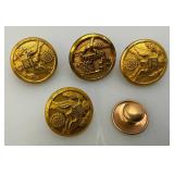 Vintage Military Metals With Ribbons In Original Box & More