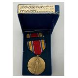 Vintage Military Metals With Ribbons In Original Box & More