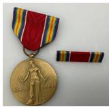 Vintage Military Metals With Ribbons In Original Box & More