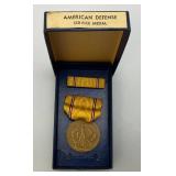 Vintage Military Metals With Ribbons In Original Box & More