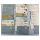 Misc. Postcards And Envelopes And Stamps