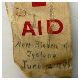 Misc. Vintage Collectible Ribbons Including 1899 New Richmond Cyclone Relief Committee, Red Cross Aid And More