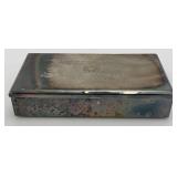 Vintage Silver Plated Box With Military Patches And More