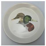 VERY RARE Bennington Potters "Mallard" Ducks Plate 10 1/2" Bennington Vermont #1669 YA White Agate Pottery (Nice Condition)