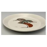 VERY RARE Bennington Potters "Wood Ducks" On Plate 10 1/2"  Bennington Vermont #1669 YA White Agate Pottery (Nice Condition)