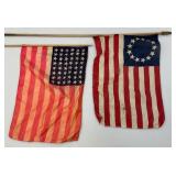 Misc. Small Flags Including 48 Star Flag And More